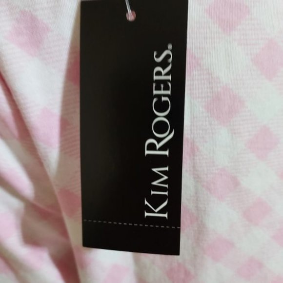 Kim Rogers Boat Neck 3/4 Length Sleeve Pink/White Slip Over Tunic Size M NWT - Picture 7 of 7